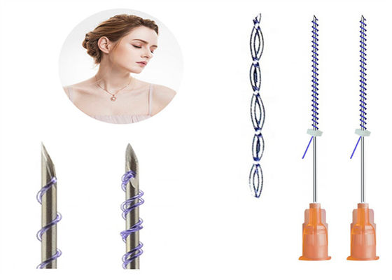 Collagen yang dapat diserap Pdo Thread Filler Cog 6D W Cannula Lifting Thread
