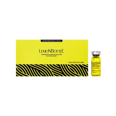 Lemon Bottle Ampoule Solution Wajah dan Tubuh 10ml*5 Larut Lemak