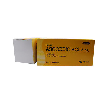 Vitamin C Asam askorbat dari Huons larut dalam air Vitamin Setiap kotak berisi 50 Laroscorbine injeksi 0,5 g / 2 ml