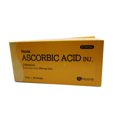 Vitamin C Asam askorbat dari Huons larut dalam air Vitamin Setiap kotak berisi 50 Laroscorbine injeksi 0,5 g / 2 ml