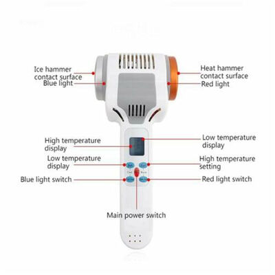 Mesin Pengangkat Peremajaan Kulit Wajah LED Cryotherapy Ultrasonik Palu Dingin Panas