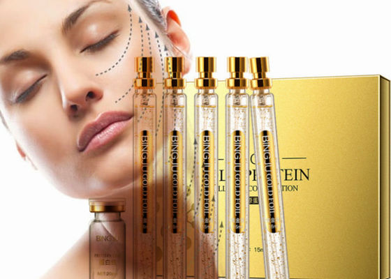 Golden Collagen Thread Perawatan Wajah Memperkuat Lifting Serum 24K Gold Protein Peptide Thread