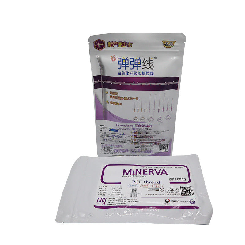 PDO PCL PLLA benang untuk face lifting 4D 6D 8D 18g 19g 21g 100mm L W Blunt Type