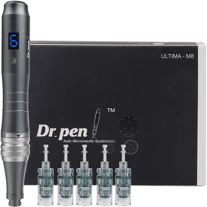Dr. Pen Ultima M8 Profesional Microneedling Dermapen USB Isi Ulang 5pcs Jarum Kartrid 32Pin